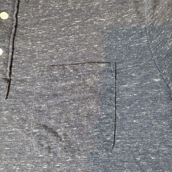 Faherty Polo Shirt Men's Size L Short Sleeve Luxe Blue Heather Performance Light - Picture 4 of 11